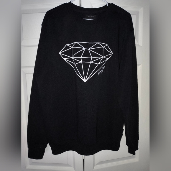 New Vintage 90s ring of fire diamond crew neck XL men's black and white og s… - Picture 3 of 10